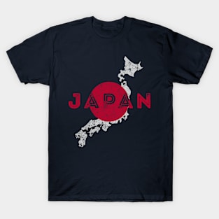 Japan Map and Flag Souvenir T-Shirt